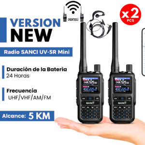 MINI UV-5R WALKIE TALKIE - MARCA SANCI, MODELO SC-DJ4500/2 (2 Radios)