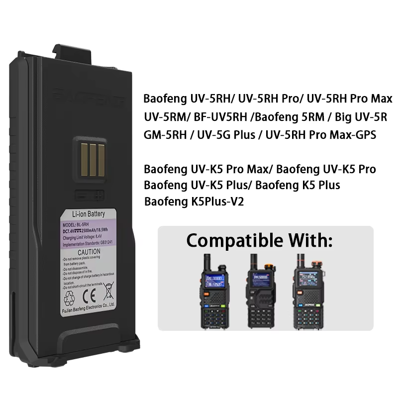 BATERÍA PARA BAOFENG UV-5RH U OTROS TIPO C - Imagen 2
